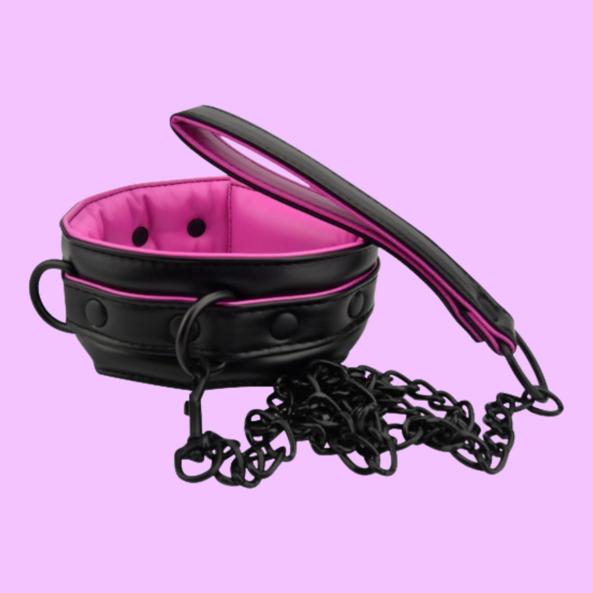 Walk 'Em Like A Dog | Bound to Please Pink & Black Bondage Collar & Leash